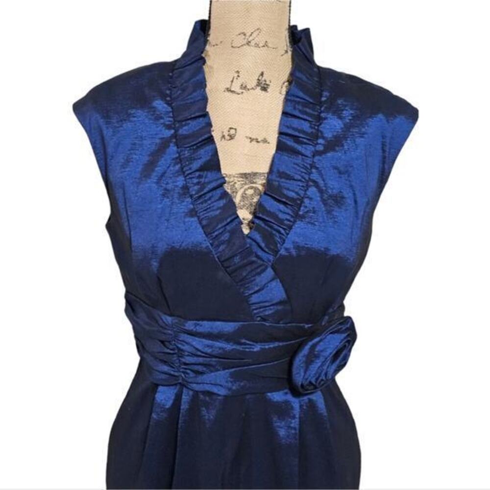 Jessica Howard Cocktail Dress With Ruffled Collar And Flower On Waist Size 8‎ - Picture 4 of 7